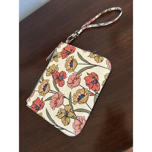 Steve Madden Women's Cosmetic Bag Neutral Floral Print Makeup Pouch Dusty Rose - Picture 1 of 6